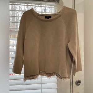 J.Crew Tan Feather Hem Sweater